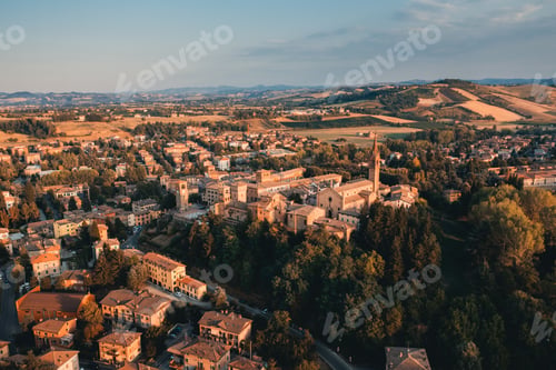 Preview: Aerial view of Castelvetro village. Modena Italy.