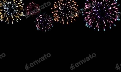 Preview: Firework On Black Background