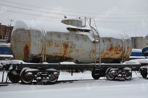 Preview: Parts of the snowy freight railcar