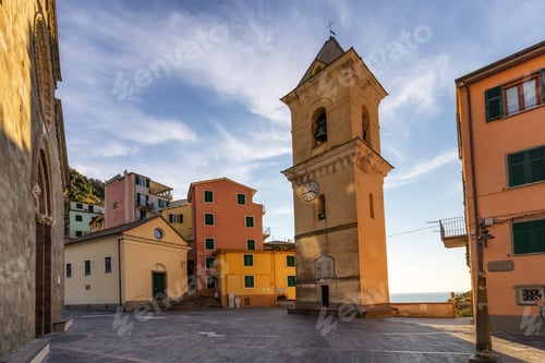 Preview: Old Historic Church in Manarola, Italy. Cinque Terre