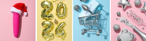 Preview: Collage of photos of New Year's decorations