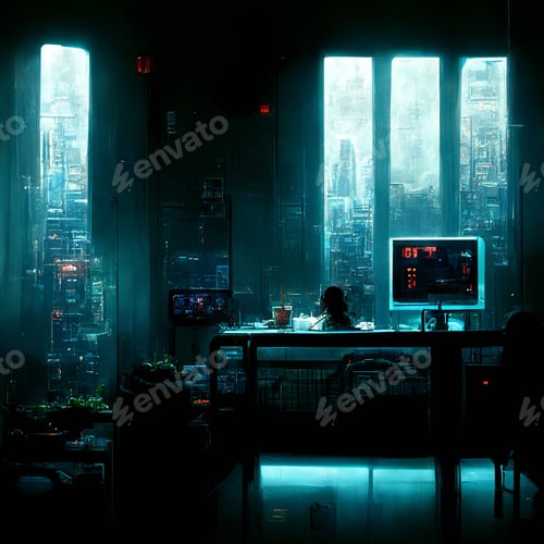 Preview: The futuristic look laboratory with full of technology - Digital Generate Image