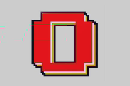 Preview: Pixel letter o logo element