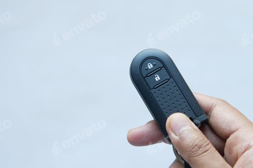 Preview: close up of car key on table