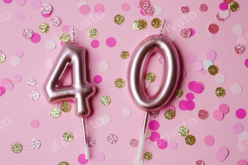 Preview: Celebrating a special birthday with pink and gold decorations and balloons
