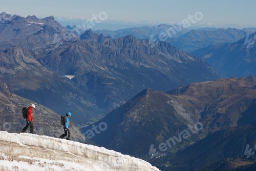 Preview: Mountaineers on mountain, Chamonix, Haute Savoie, France