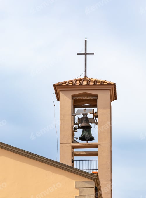 Preview: Bell tower with cross of Conservatorio Santissima Annunziata in Empoli, Tuscany