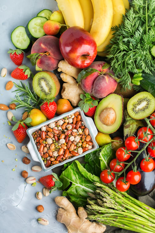 Preview: Healthy food for balanced alkaline diet concept