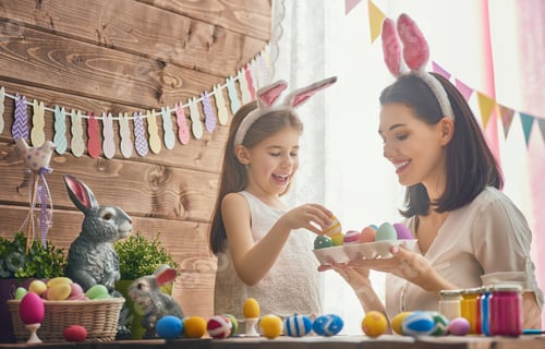 Preview: family preparing for Easter