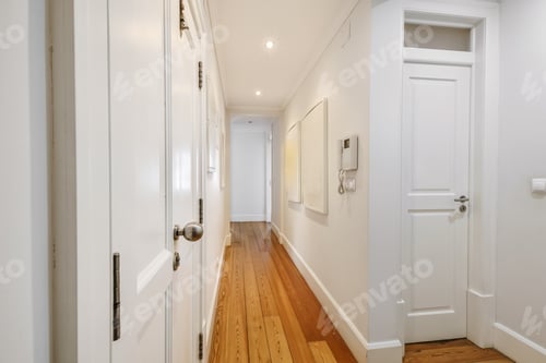 Preview: Luxurious corridor design with multiple doors