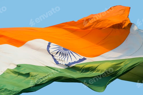 Preview: Close-up shot of wavy Indian flag