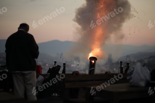 Preview: Man throws gun fireball to start a celebration