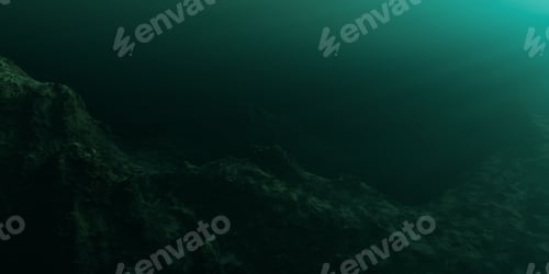 Preview: Rugged Landscape Terrain Underwater Dark Scene.