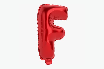 Preview: Shiny Red Letter F Balloon