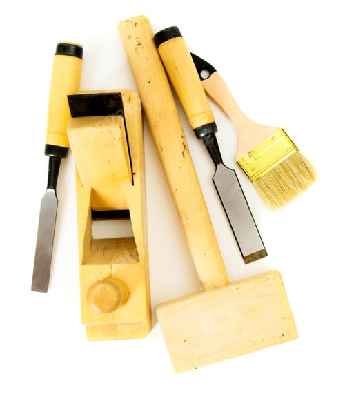Preview: Working tools on a white background.
