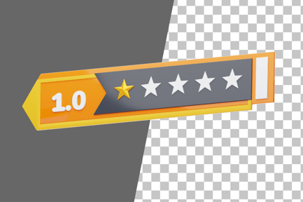 Preview: One Of Five Star Rating 3D Icon