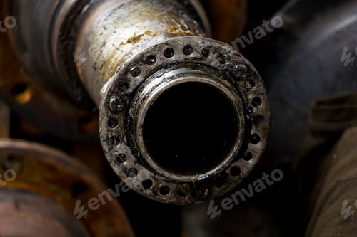 Preview: Old engine rusted on the floor