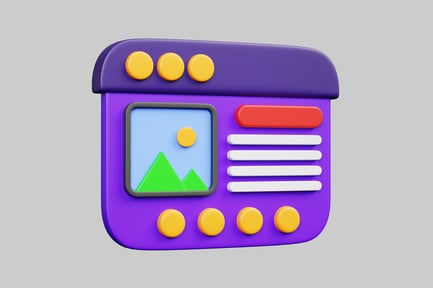 Preview: Cartoon website interface elements