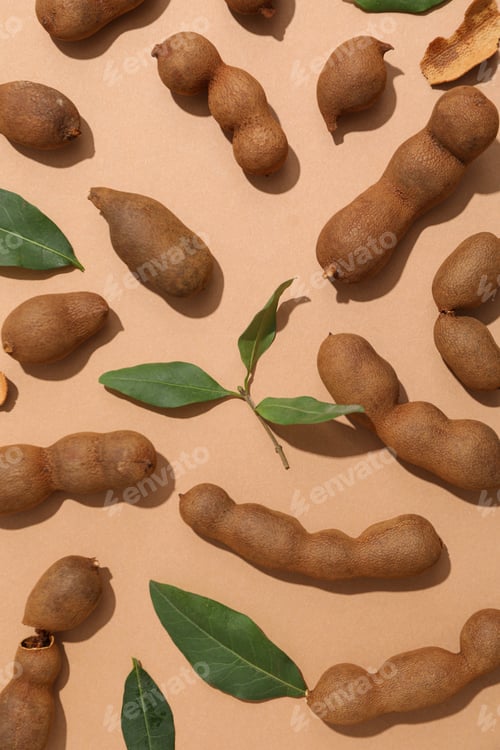 Preview: Tamarind, concept of tasty food, fresh tamarind fruit