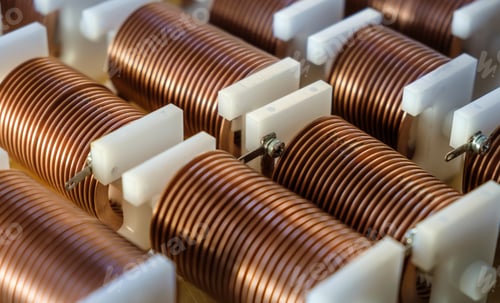 Preview: Close-up of twisted copper wire coils