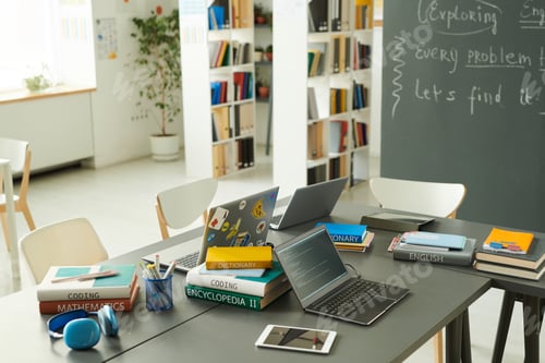 Preview: Table with Books in School