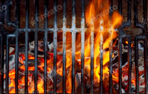 Preview: bbq grill flame, hot burning Charcoal Barbecue Empty Hot, outdoors