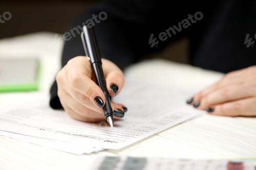 Preview: Accountant fill American tax form 1040 Individual income tax return in end of tax period