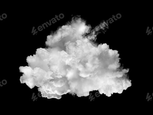 Preview: white cloud smoke on black background