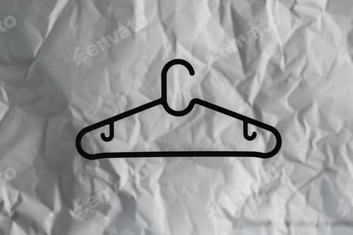 Preview: Minimalist Clothes Hanger on Crumpled Paper Background