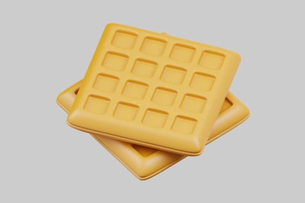 Preview: Stack of golden-yellow waffles
