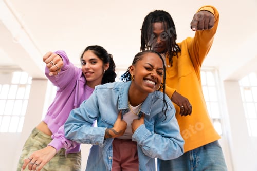 Preview: Young group of multiethnic hip-hop dancers dancing