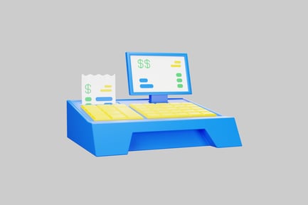 Preview: Cartoon cash register terminal