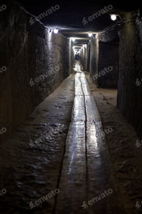 Mining tunnel in a salt mine