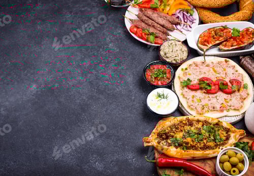 Preview: Overhead Display of Delicious Middle Eastern Cuisine