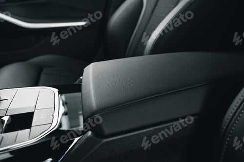 Preview: Close up of armrest in the luxury passenger car