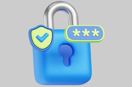 Preview: Digital illustration of a padlock with icons.