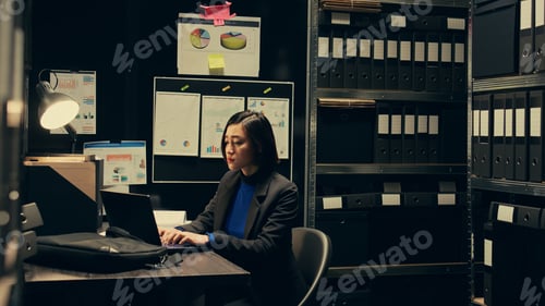 Preview: Law agent studying criminal case files and statements