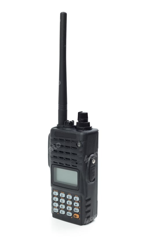 Preview: Handheld two-way radio with digital display and extended antenna for clear communication in outdoor