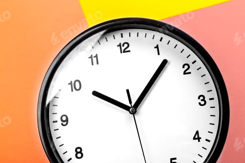 Preview: Wall Clock on color background. creative photo