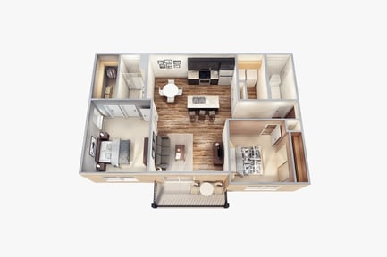 Preview: Detailed Apartment Floor Plan With Balcony