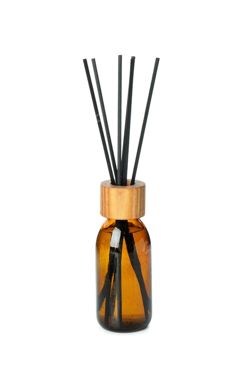 Preview: Diffuser bottle with sticks isolated on white background