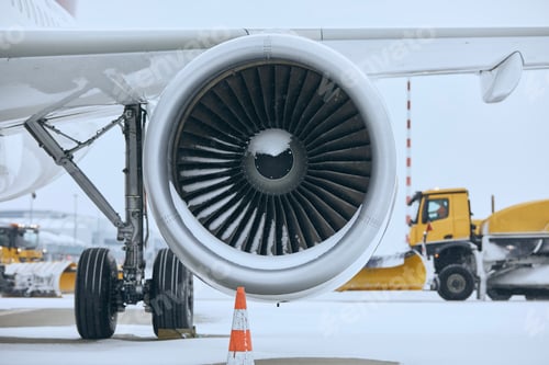 Preview: Winter day at airport during snowfall