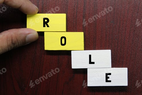 Preview: colored sticks with the word role. r