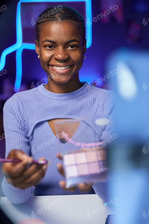 Preview: Smiling Girl Recording Beauty Video
