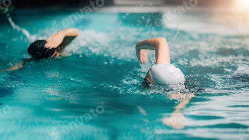 Preview: Recreational Front Crawl Swimming in The Pool.