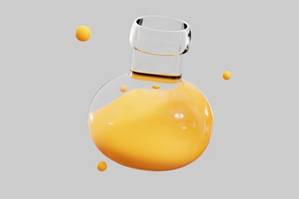 Preview: Round flask with yellow liquid