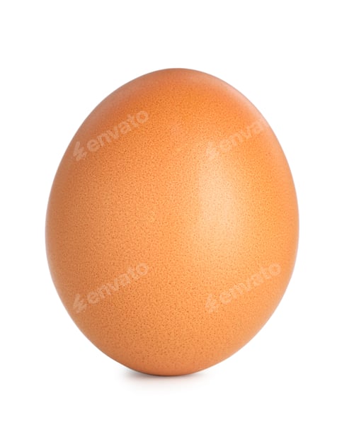 Preview: One raw chicken egg isolated on white
