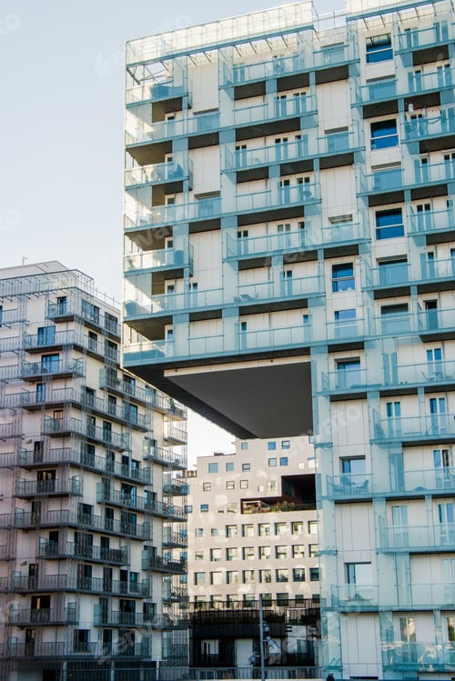 Preview: beautiful contemporary buildings at Barcode district, Oslo, Norway