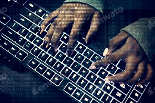 Preview: Closeup of hands working on computer keyboard