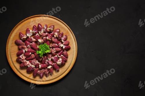 Preview: Chicken Hearts Are A Fresh Product. Top View